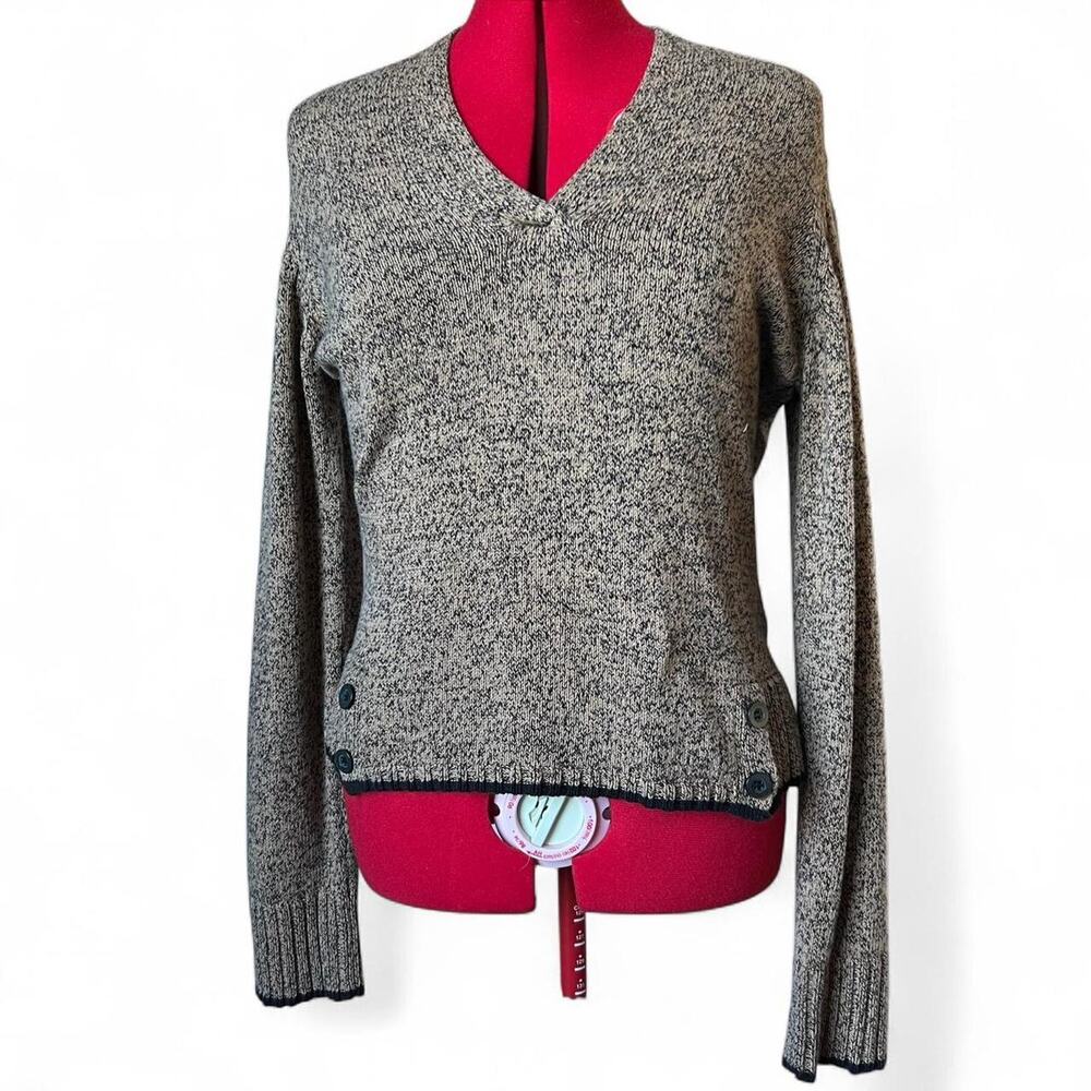 Brown black v neck sweater